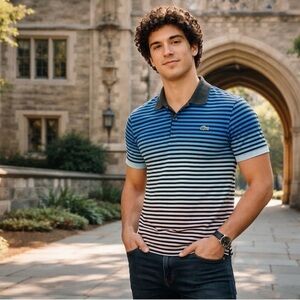 Lacoste Gradient Striped Polo Shirt